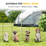 Dog Playpen for Medium Dogs Flexible Indoor Outdoor Pet Enclosure Foldable Green AOSOM