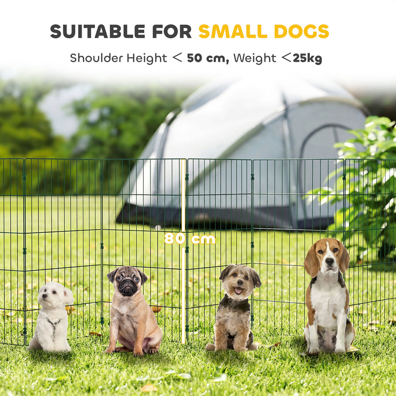 Dog Playpen for Medium Dogs Flexible Indoor Outdoor Pet Enclosure Foldable Green AOSOM