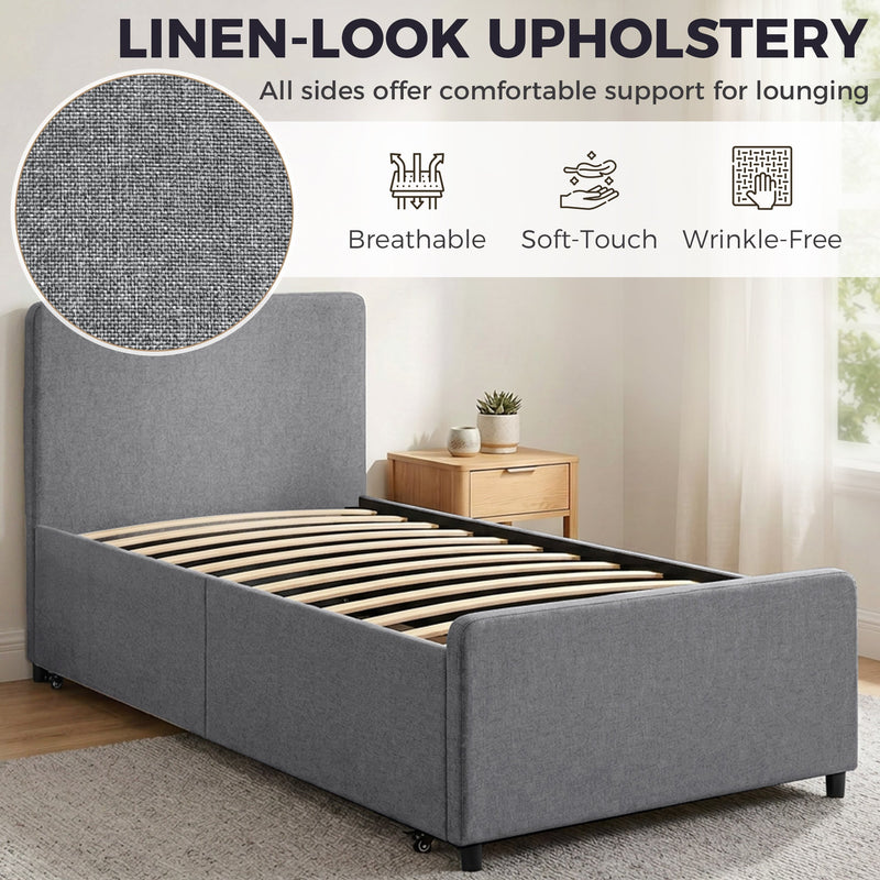 Pull-out guest bed frame - Dark Grey
