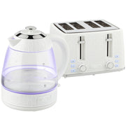 4 Slice Toaster and 17L Rapid Boil Kettle Set With Adjustable Controls Cream AOSOM