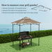 Khaki Grill Gazebo Replacement Canopy UPF50+ Double Tiered Top Cover for 1.5 x 2.4m Frame by Outsunny