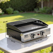 Portable Gas BBQ with 2 Cooking Zones and Warming Rack for Easy Outdoor Meals Black Outsunny