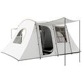 Family Waterproof Camping Tent with Separate Bedroom and Spacious Living Area Khaki