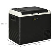 50L Portable Car Fridge Freezer with Dual Power for Camping and Travel Grey AOSOM