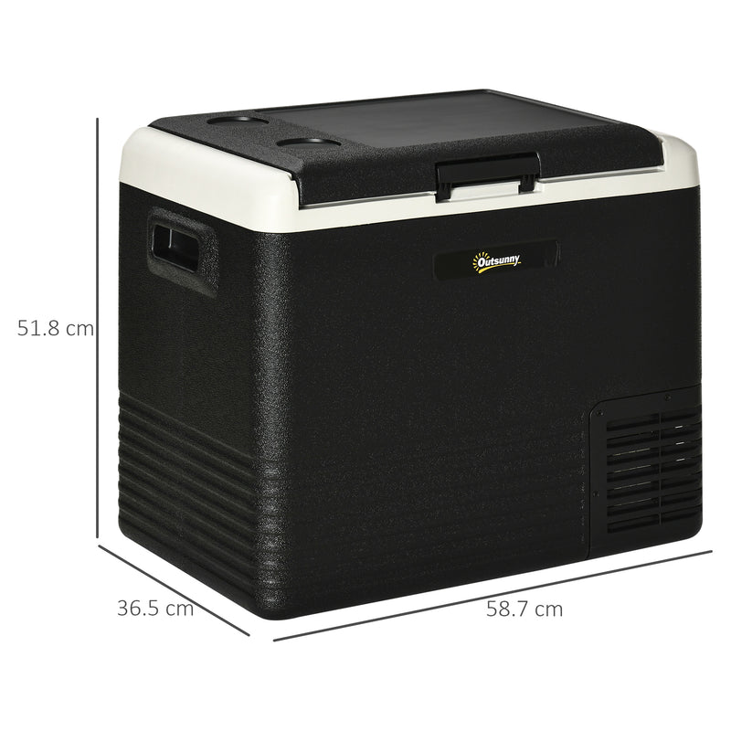 50L Portable Car Fridge Freezer with Dual Power for Camping and Travel Grey AOSOM