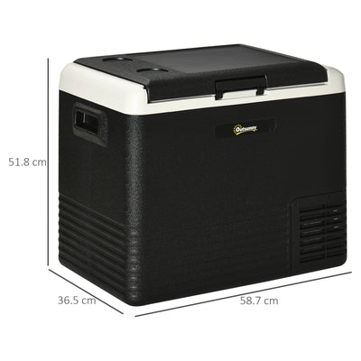 50L Portable Car Fridge Freezer with Dual Power for Camping and Travel Grey AOSOM