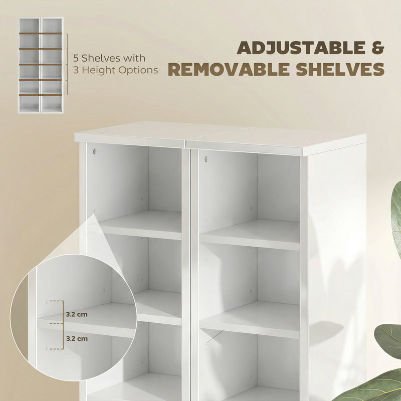 CD and Media Storage Shelves Set of 2 for Organised Home or Office High Gloss White