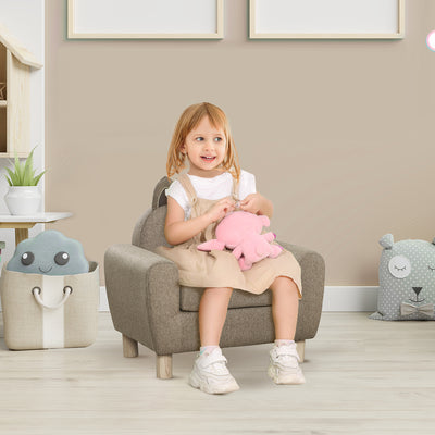 Kids Wooden Armchair with Cute Ear Design Ideal for Bedroom or Playroom Use, Brown