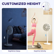 White Oscillating Pedestal Fan with Adjustable Height and Tilt Function