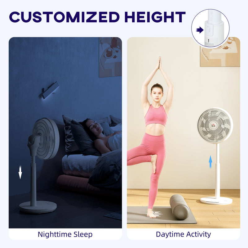 White Oscillating Pedestal Fan with Adjustable Height and Tilt Function