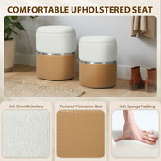 Ottoman Storage Set of 2 with Hidden Compartments for Extra Seating and Space Saving Brown Cream AOSOM