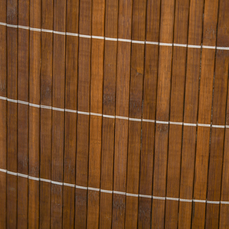 Brown Bamboo Laundry Basket With Lid 55L Removable Washable Lining Corner Hamper by HOMCOM