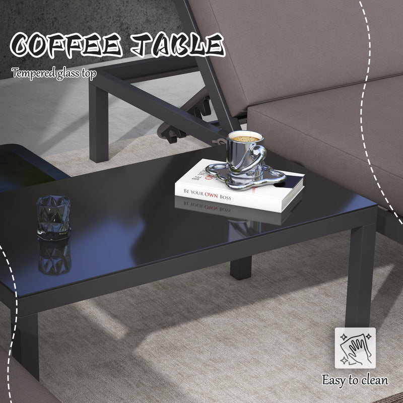 Three Piece Aluminium Garden Lounger Set With Reclining Backs For Outdoor Relaxation