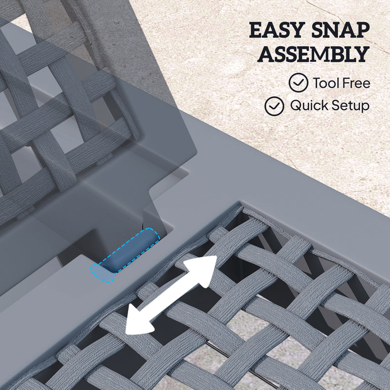 Plastic Sun Lounger with Adjustable Backrest for Comfortable Outdoor Relaxing Dark Grey