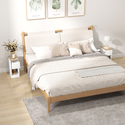 Set of Two White Modern Bedside Tables With Storage by HOMCOM