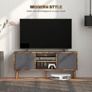 Rustic Brown TV Cabinet Stand for TVs up to 50 Inches with Foldable Drawers by HOMCOM