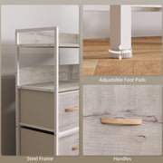 Rustic Wooden Chest of 7 Fabric Drawers with Natural Finish by HOMCOM