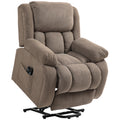 Electric Recliner Chair with Massage Heat and Lift Assist for Easy Relaxation Light Brown AOSOM