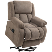 Electric Recliner Chair with Massage Heat and Lift Assist for Easy Relaxation Light Brown AOSOM