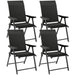 Set of Four Black Folding Outdoor Chairs Lightweight and Portable by Outsunny