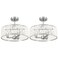 Crystal Ceiling Light for Sparkling Living Room or Hallway Illumination Silver Tone Homcom