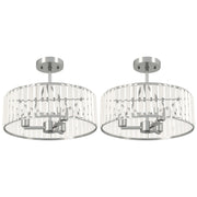 Crystal Ceiling Light for Sparkling Living Room or Hallway Illumination Silver Tone Homcom