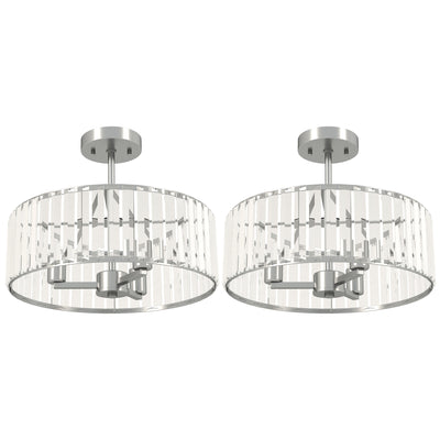 Crystal Ceiling Light for Sparkling Living Room or Hallway Illumination Silver Tone Homcom