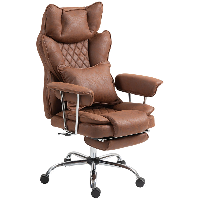 Dark Brown Reclining Office Chair With Lumbar Support Ideal For All Day Comfort