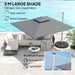 Grey 3m Garden Cantilever Parasol with Solar LED Lights and 360 Degree Rotation by Outsunny