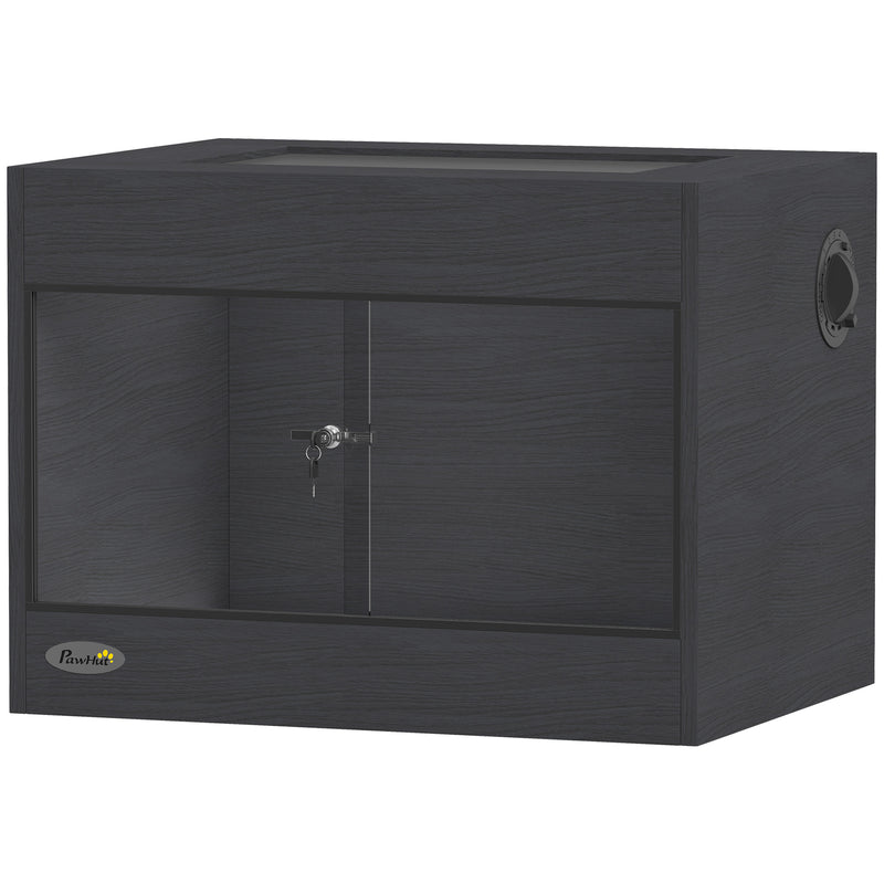 Reptile Vivarium with Clear Glass Front for Easy Viewing and Humidity Control Black