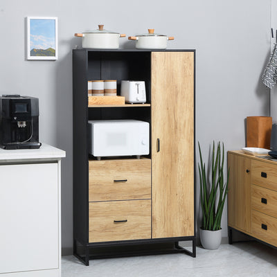 Tall Freestanding Kitchen Pantry Cupboard With Drawers And Adjustable Shelves, White