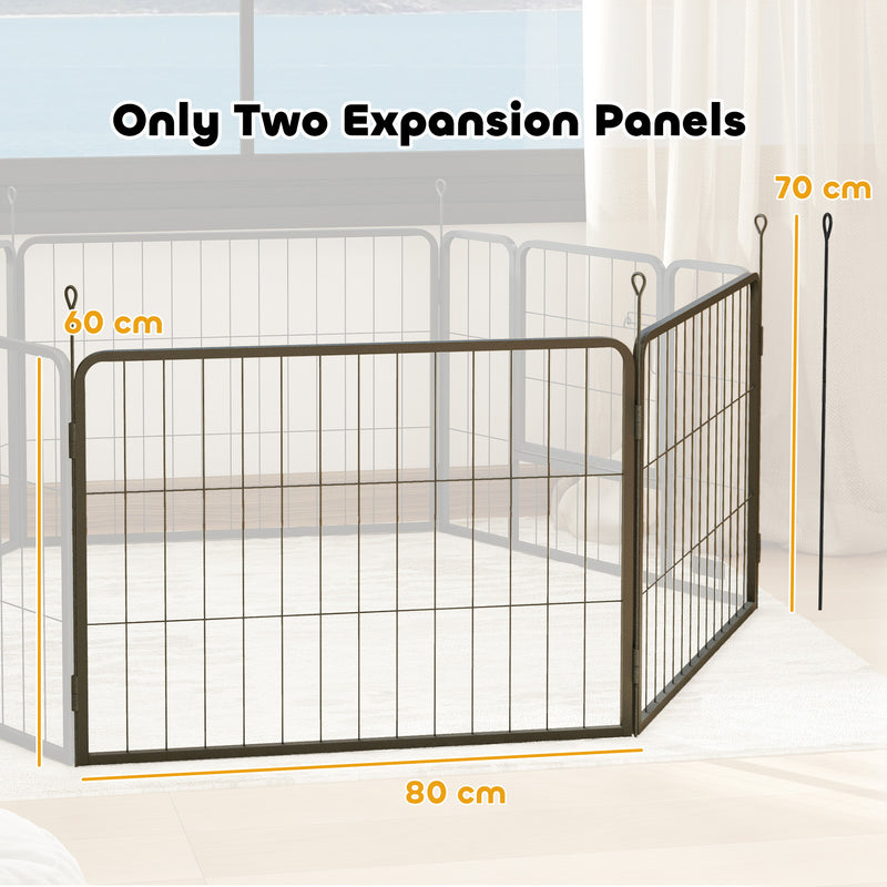 2 Piece Dog Pen Expansion Pack for 60cm High Pet Playpen with 3 Stakes for Small Dogs by PawHut