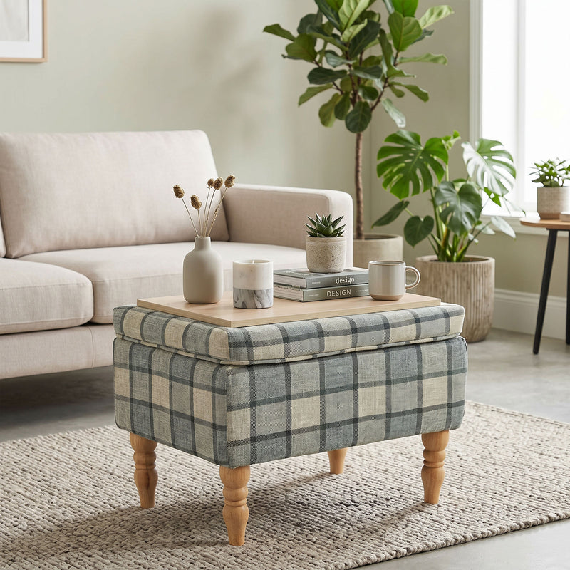 Storage Ottoman with Flip-Top Tray and Hidden Lounge Storage