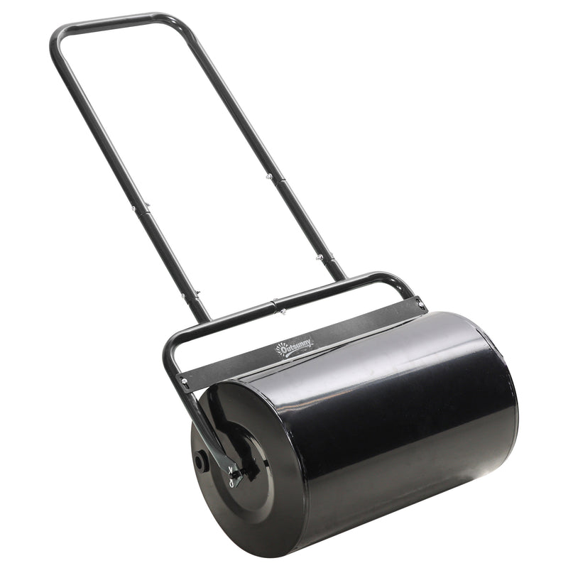 38L Fillable Steel Lawn Roller for Easy Ground Levelling, Black by Outsunny