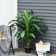 Set of 2 Artificial Dracaena Plants for Home or Office Decor Maintenance Free Green