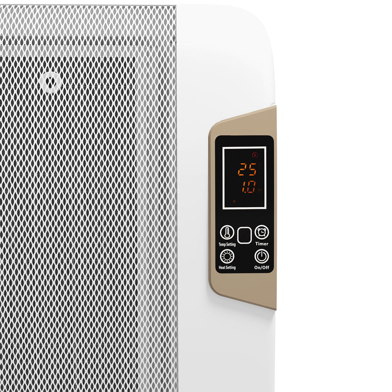 Portable Electric Space Heater with Adjustable Thermostat for Home or Office Use, White