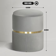 Velvet Feel Storage Ottoman With Hidden Compartment Ideal For Living Room, Light Grey