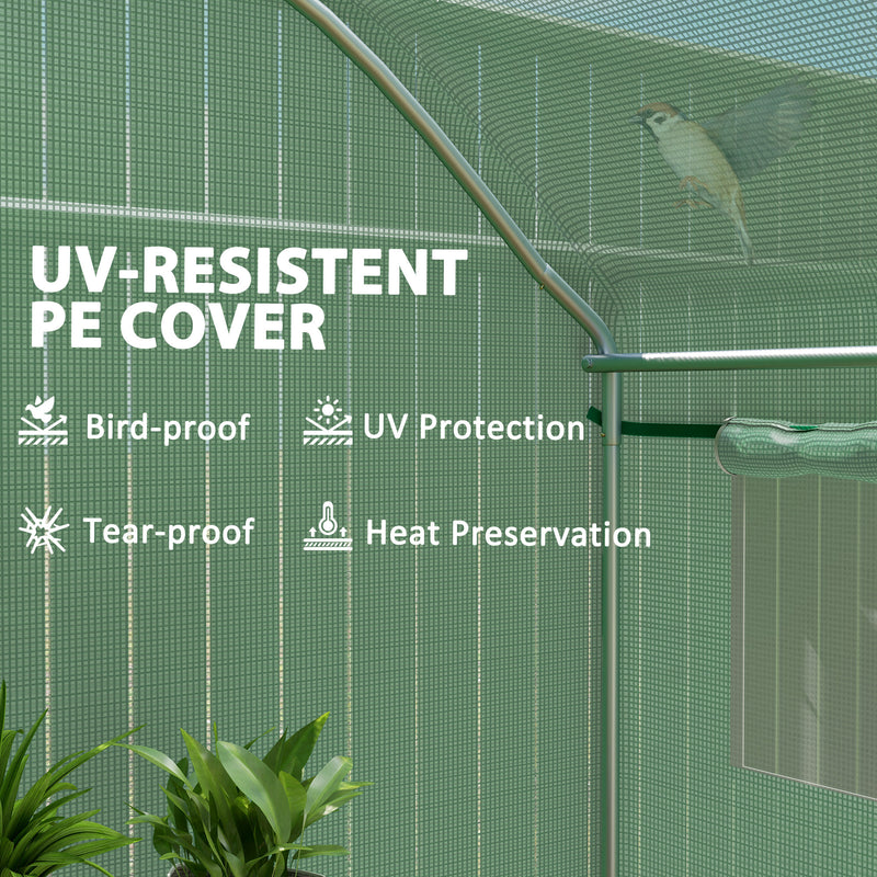 9.8 x 6.6ft Walk-In Polytunnel Greenhouse for All-Season Gardening by Outsunny