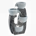 Garden Water Fountain with LED Light for Relaxing Balcony or Patio Retreat Dark Grey AOSOM