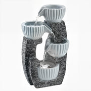 Garden Water Fountain with LED Light for Relaxing Balcony or Patio Retreat Dark Grey AOSOM