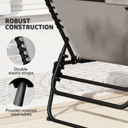 Set of 2 Folding Sun Loungers with Reclining Backrest and Side Pocket Light Grey by Outsunny