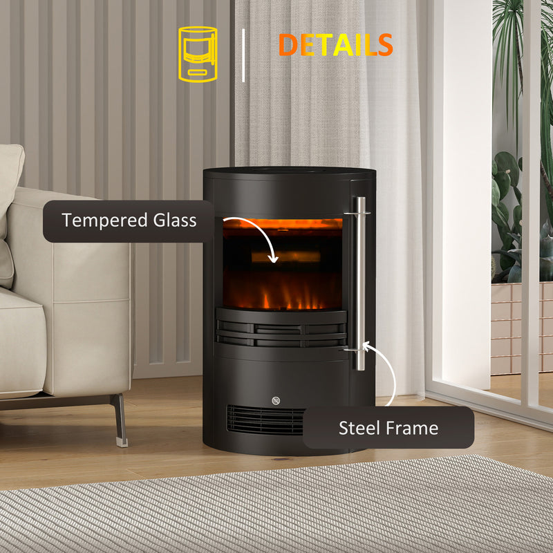 Freestanding Electric Fireplace with Realistic Flame Effect for Instant Living Room Warmth Black