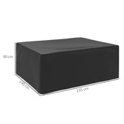 Black Waterproof Garden Furniture Cover Large Anti-UV Patio Set Protector 235x190x90cm by Outsunny