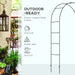 Black Metal Garden Arch for Climbing Plants Roses and Vines 240H cm by Outsunny