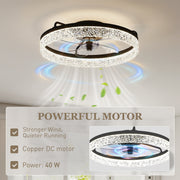 Ceiling Fan with Light and Smart Controls for Year Round Comfort Black AOSOM