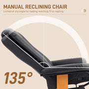 Black Faux Leather Executive Recliner Chair with Padded Armrests For Home or Office by HOMCOM