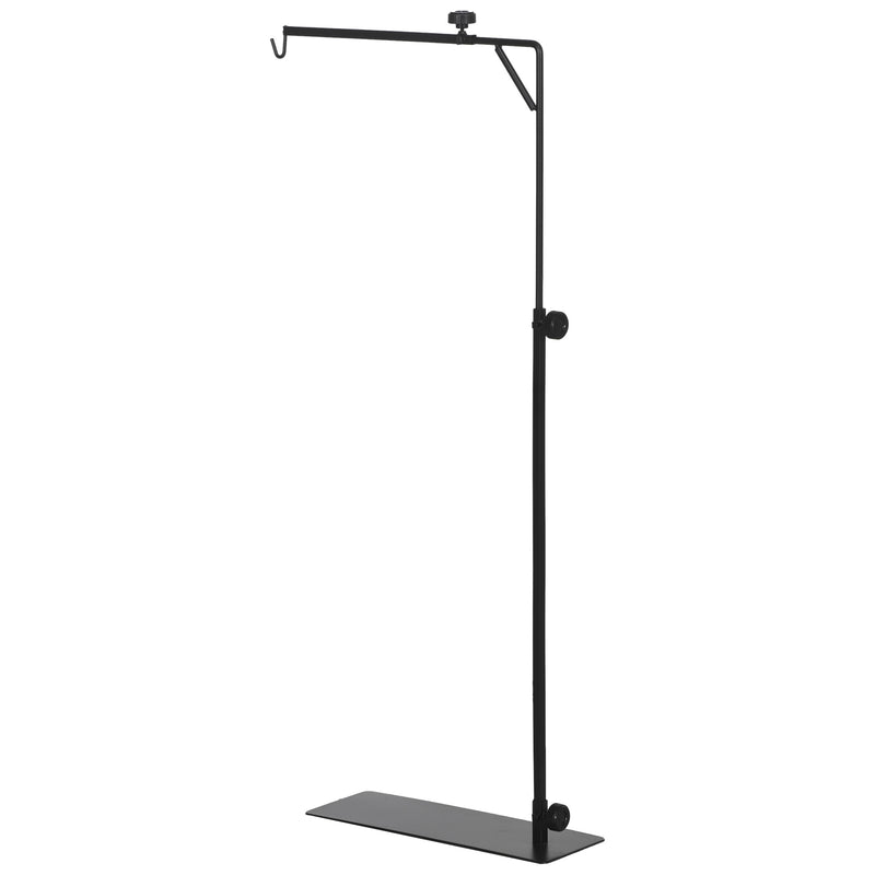 Adjustable Reptile Lamp Stand with Hook and Stable Base for Terrariums Black AOSOM