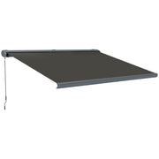 Dark Grey 4 x 3m Electric Retractable Awning with Remote Control and UPF50+ Canopy by Outsunny