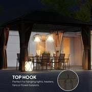 3.6 x 3m Aluminium Hardtop Garden Gazebo with Curtains for Garden and Patio by Outsunny