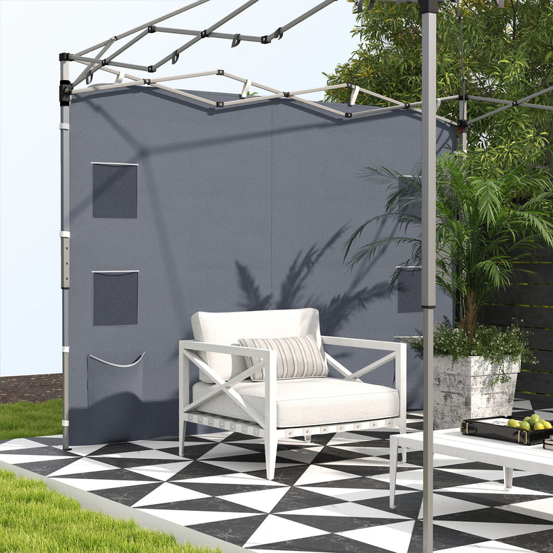 Grey 195 x 295cm Replacement Gazebo Sidewall UV-Resistant Weather Protection by Outsunny